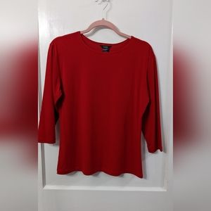 Red 3/4 Sleeve Top Size L Fiore